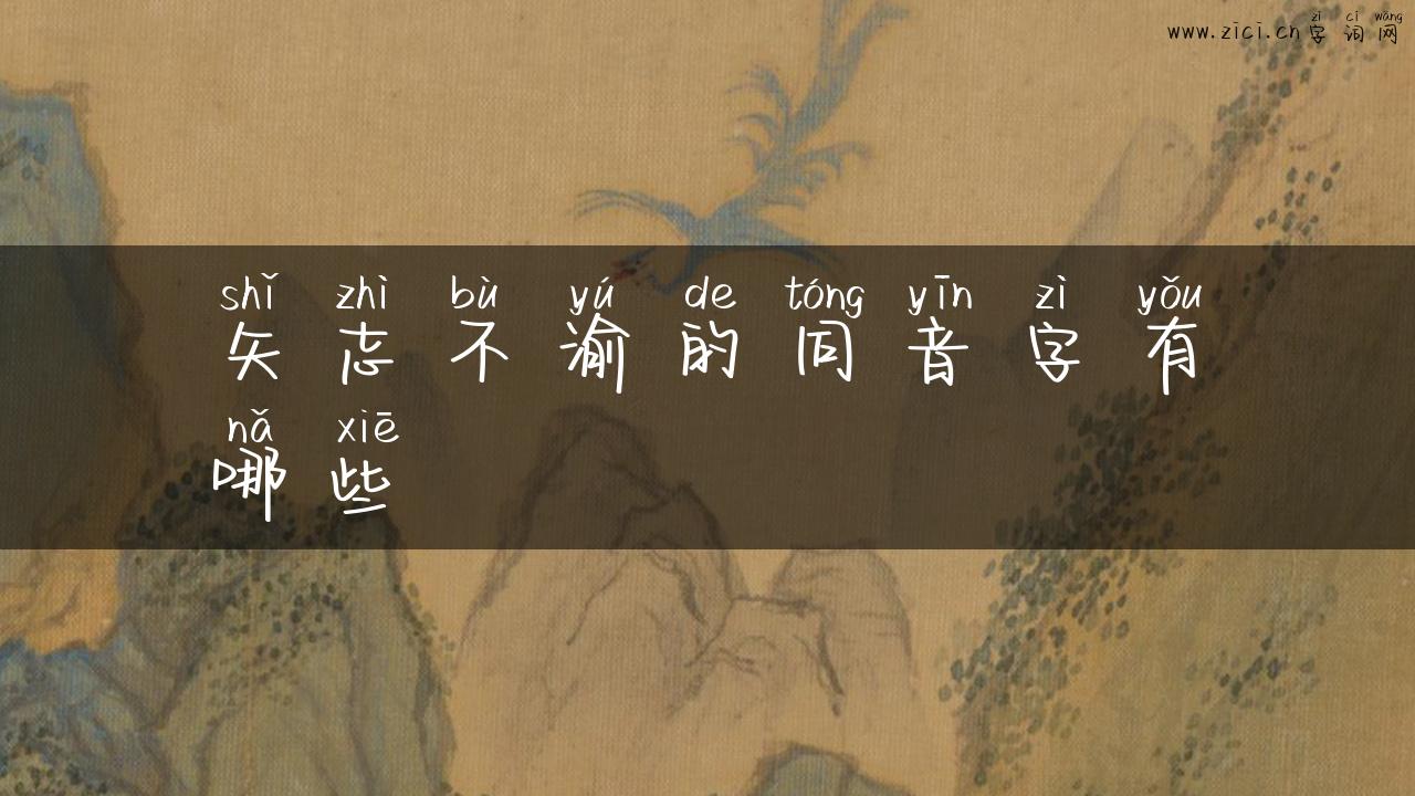 矢志不渝的同音字有哪些