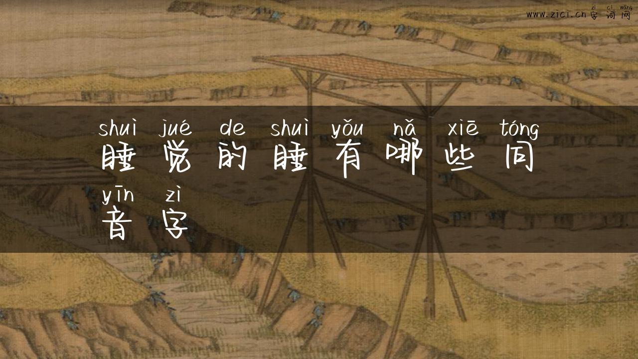 睡觉的睡有哪些同音字