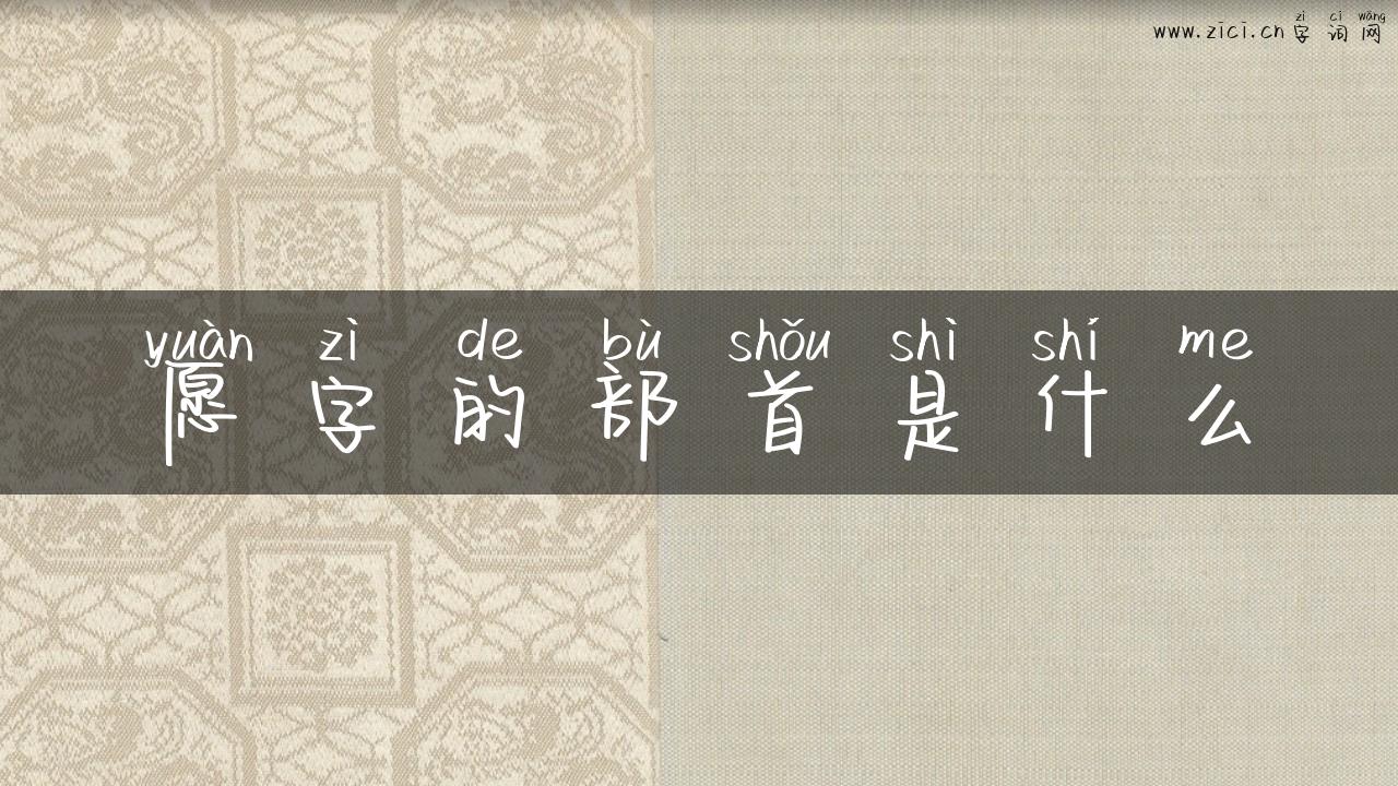愿字的部首是什么