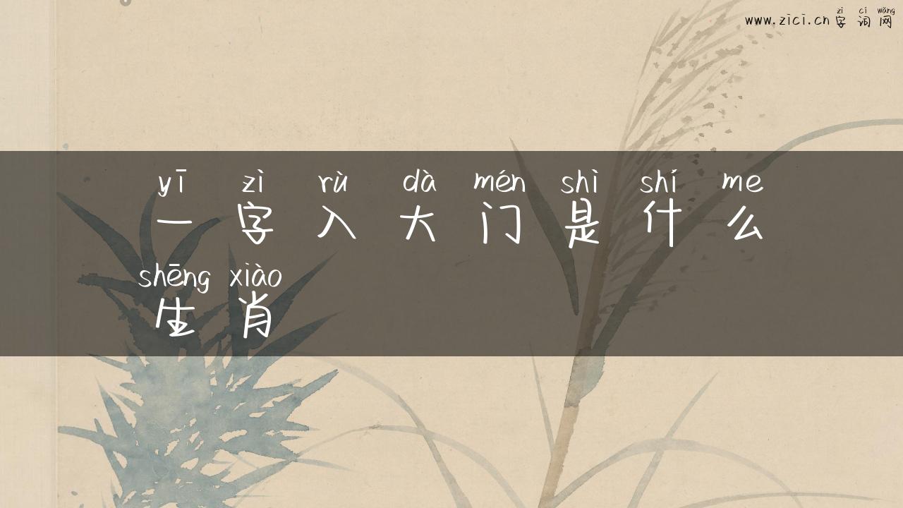一字入大门是什么生肖