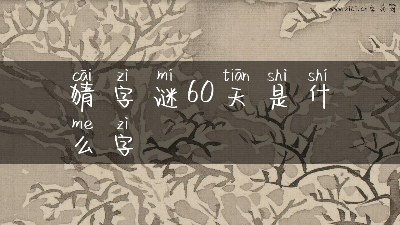 猜字谜60天是什么字