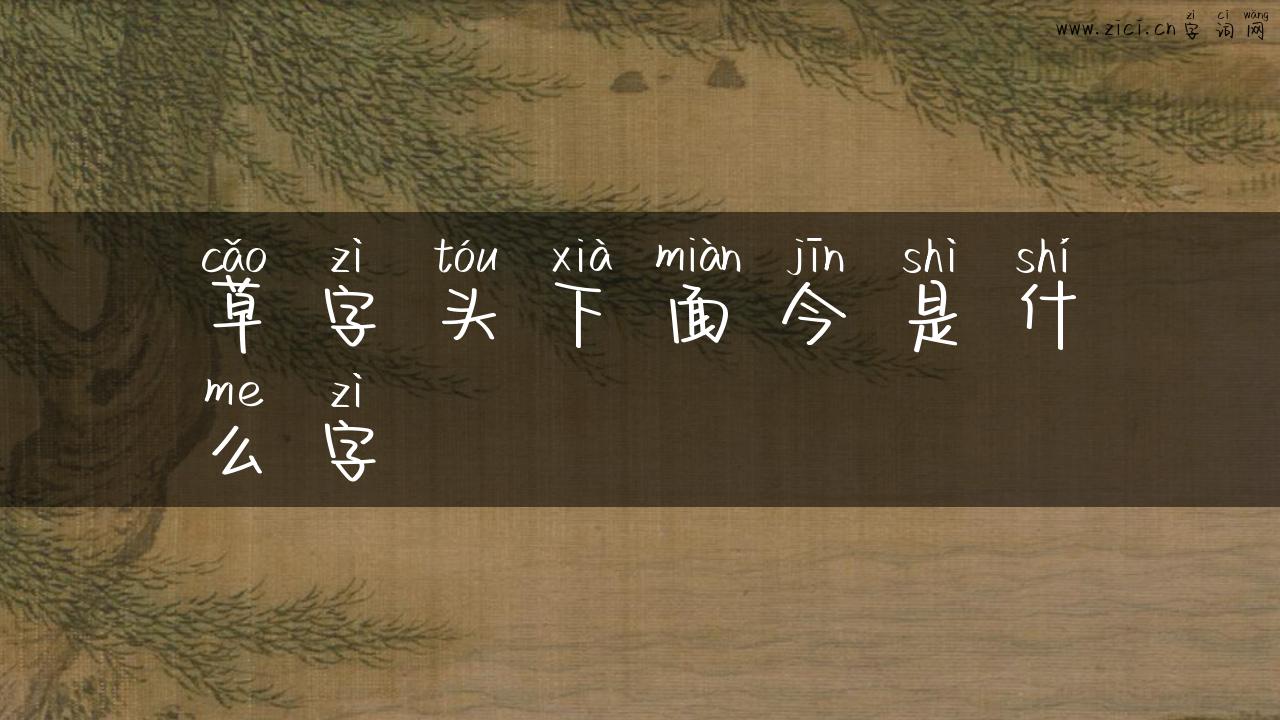草字头下面今是什么字