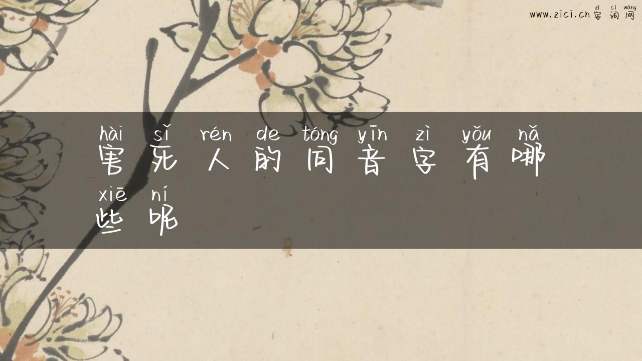 害死人的同音字有哪些呢