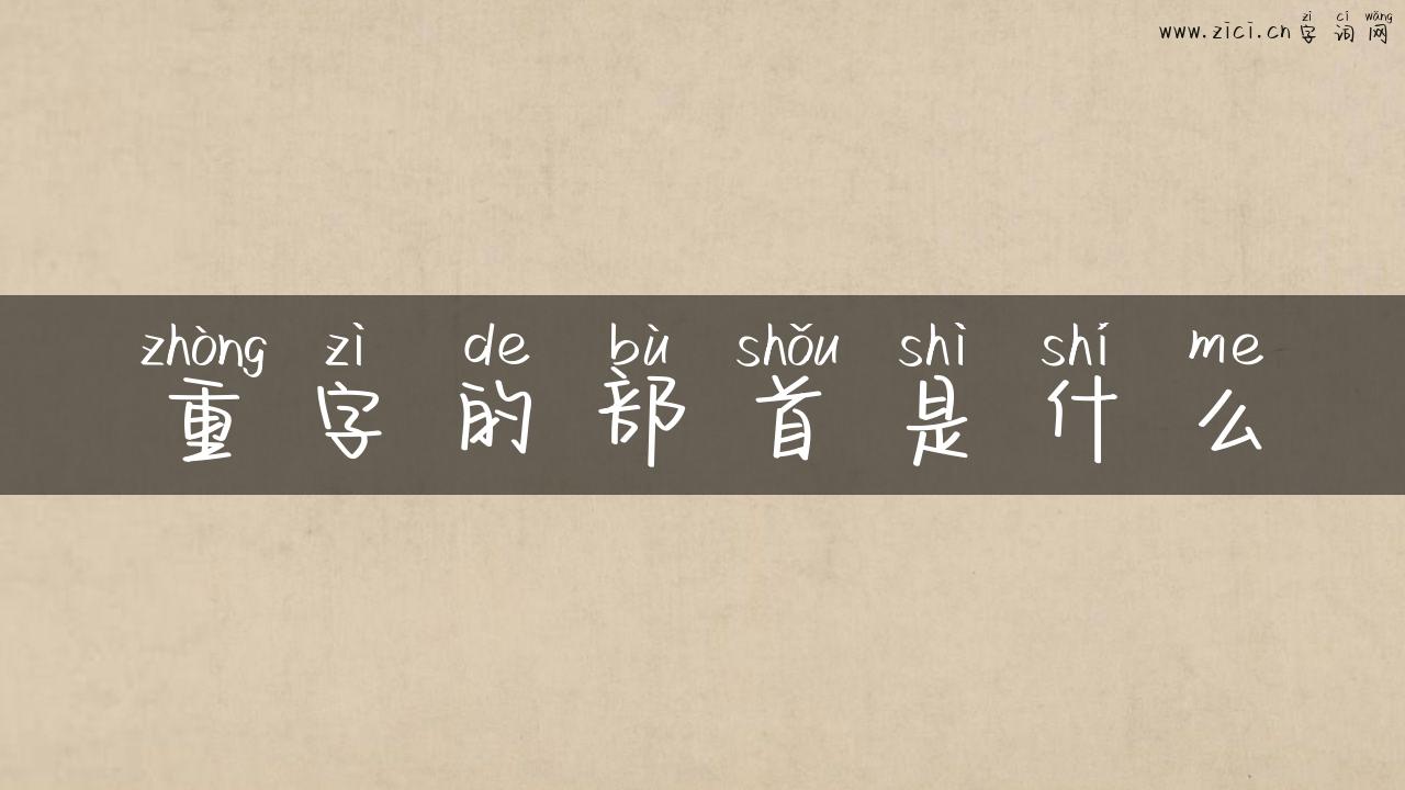 重字的部首是什么