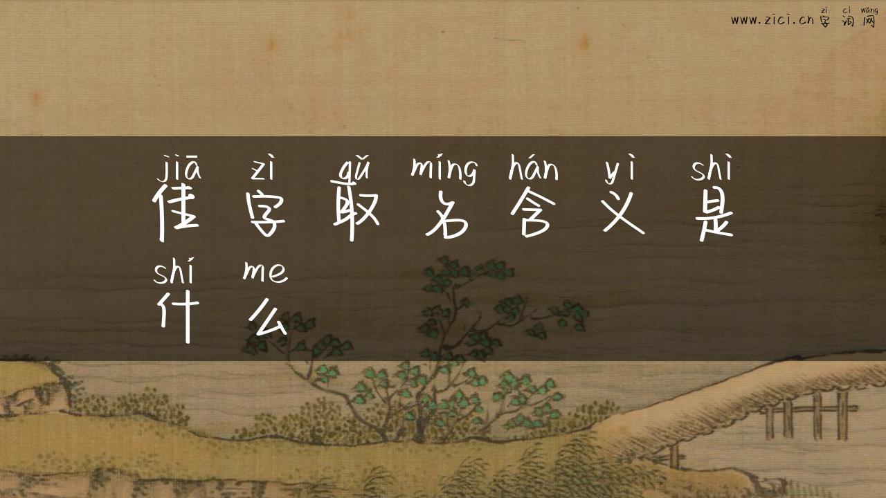 佳字取名含义是什么