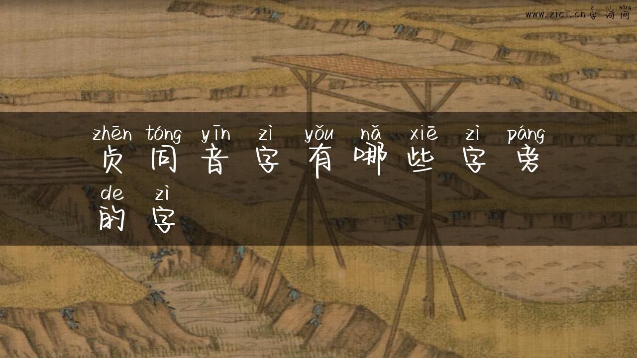 贞同音字有哪些字旁的字