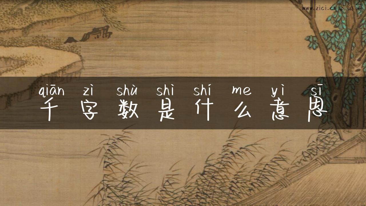 千字数是什么意思