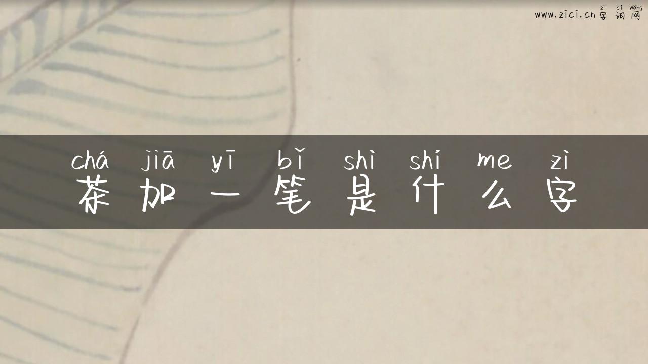 茶加一笔是什么字