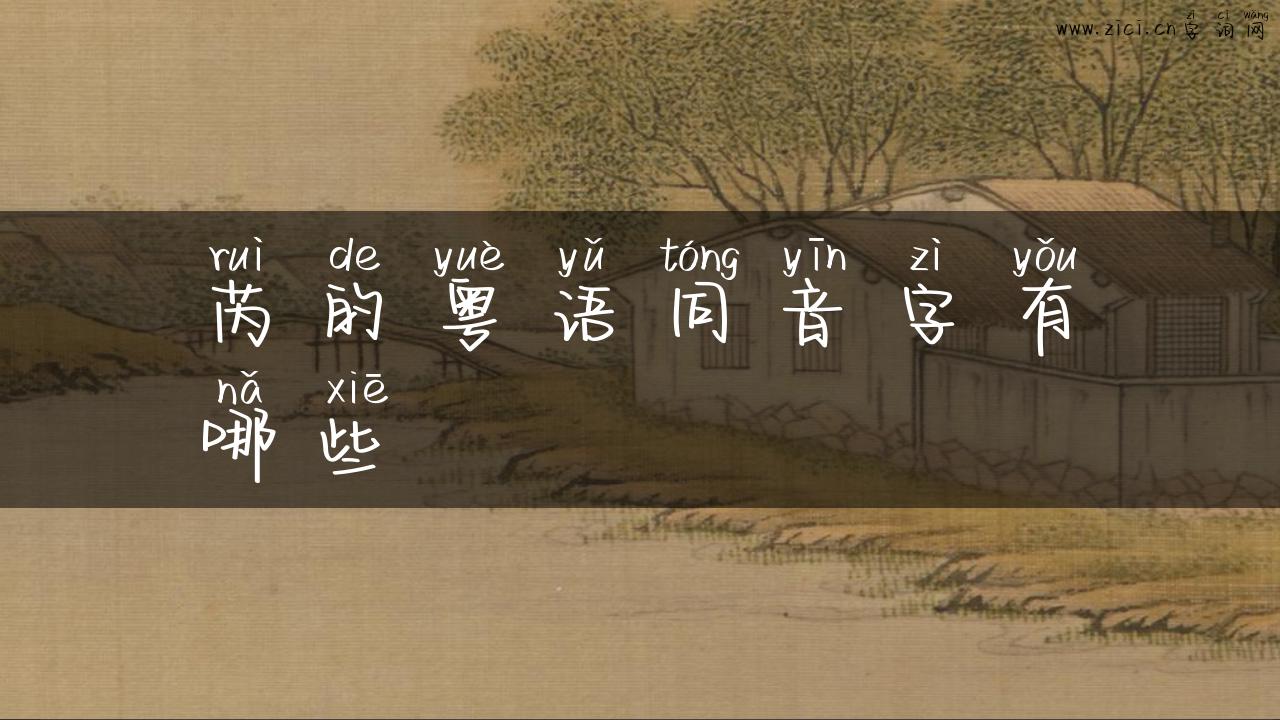 芮的粤语同音字有哪些