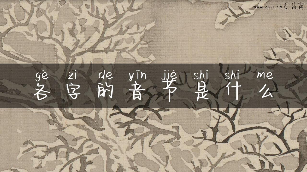 各字的音节是什么