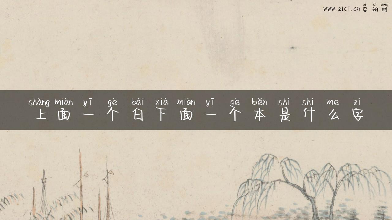 上面一个白下面一个本是什么字