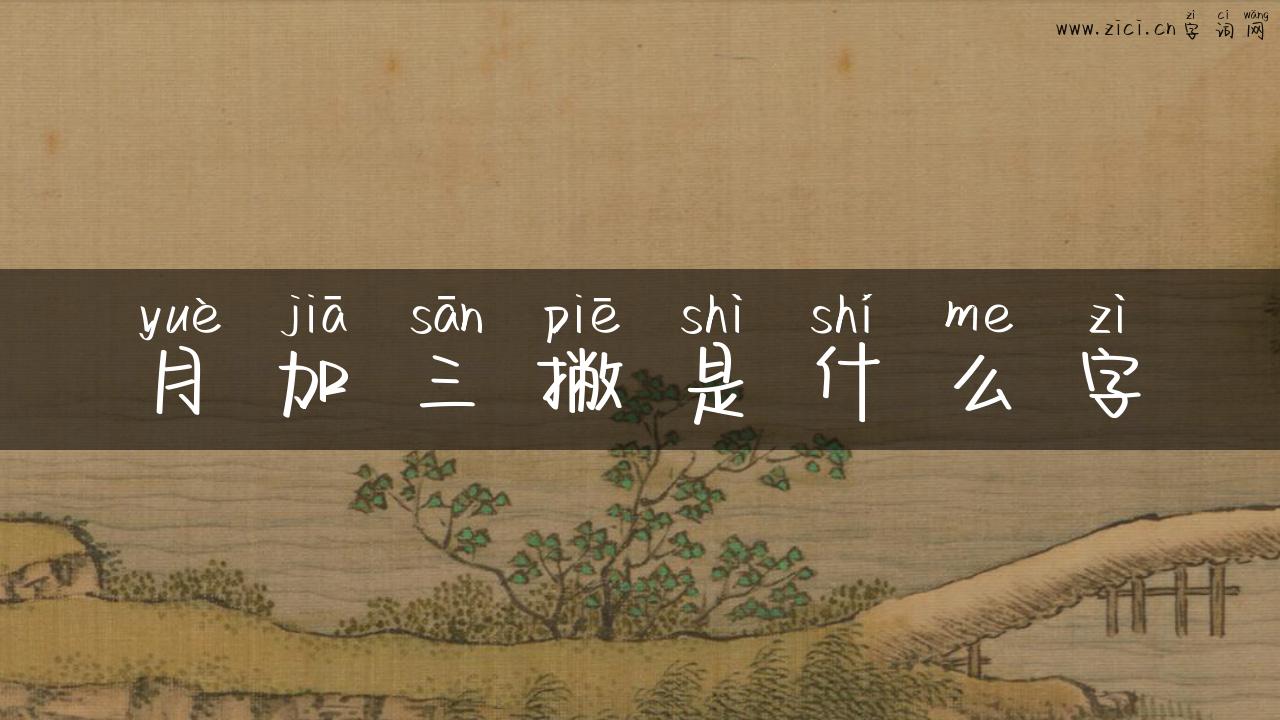 月加三撇是什么字