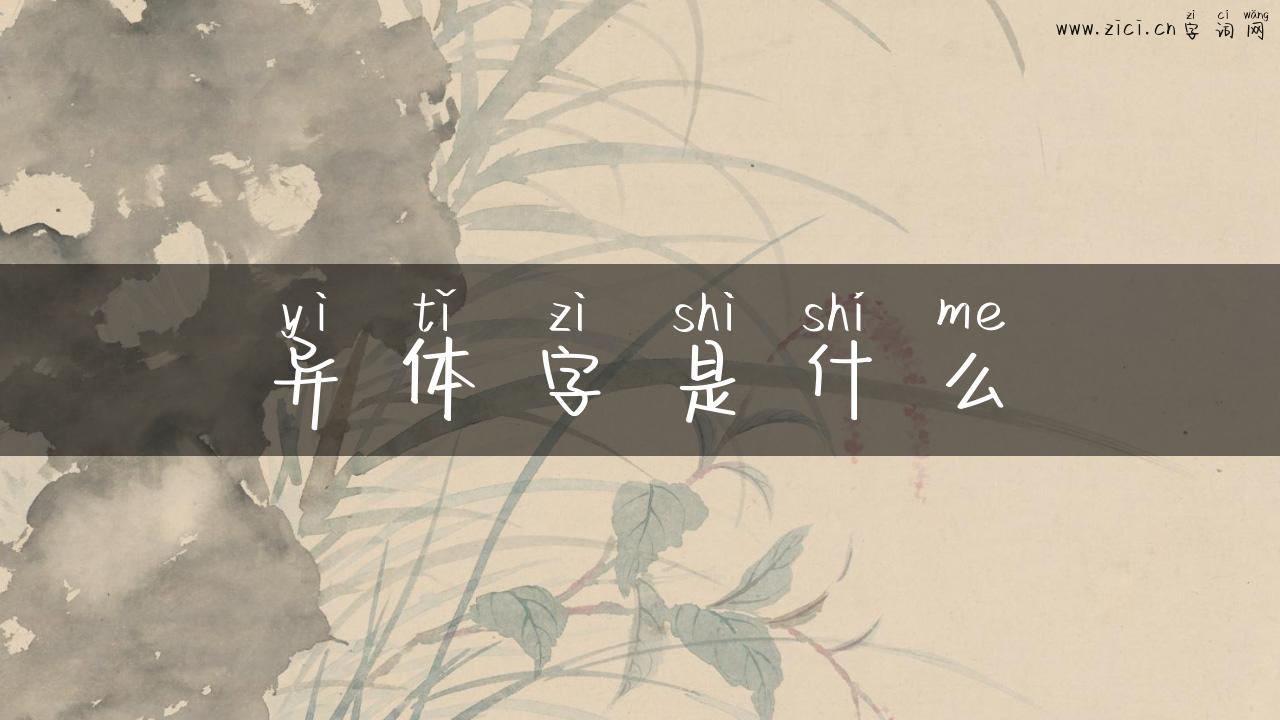 异体字是什么