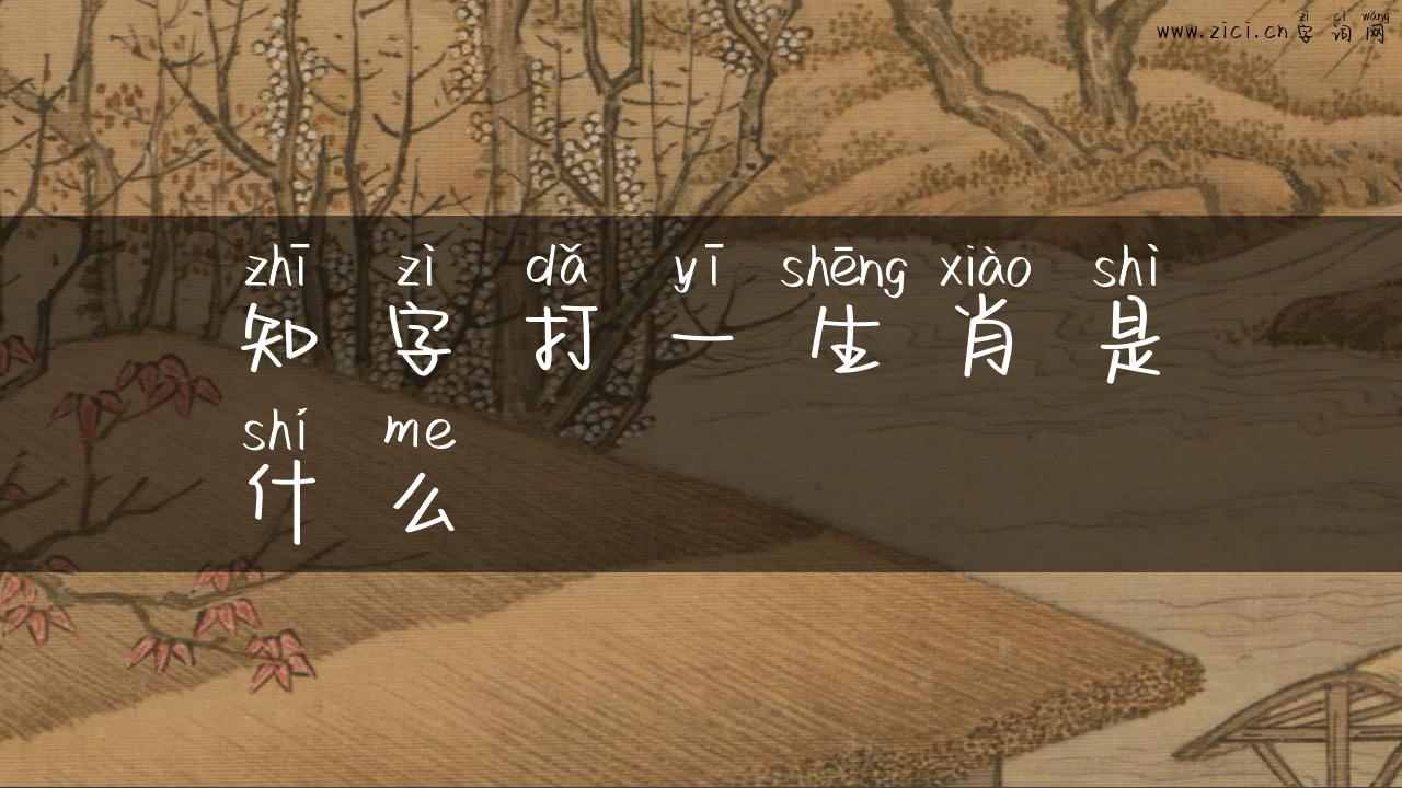 知字打一生肖是什么