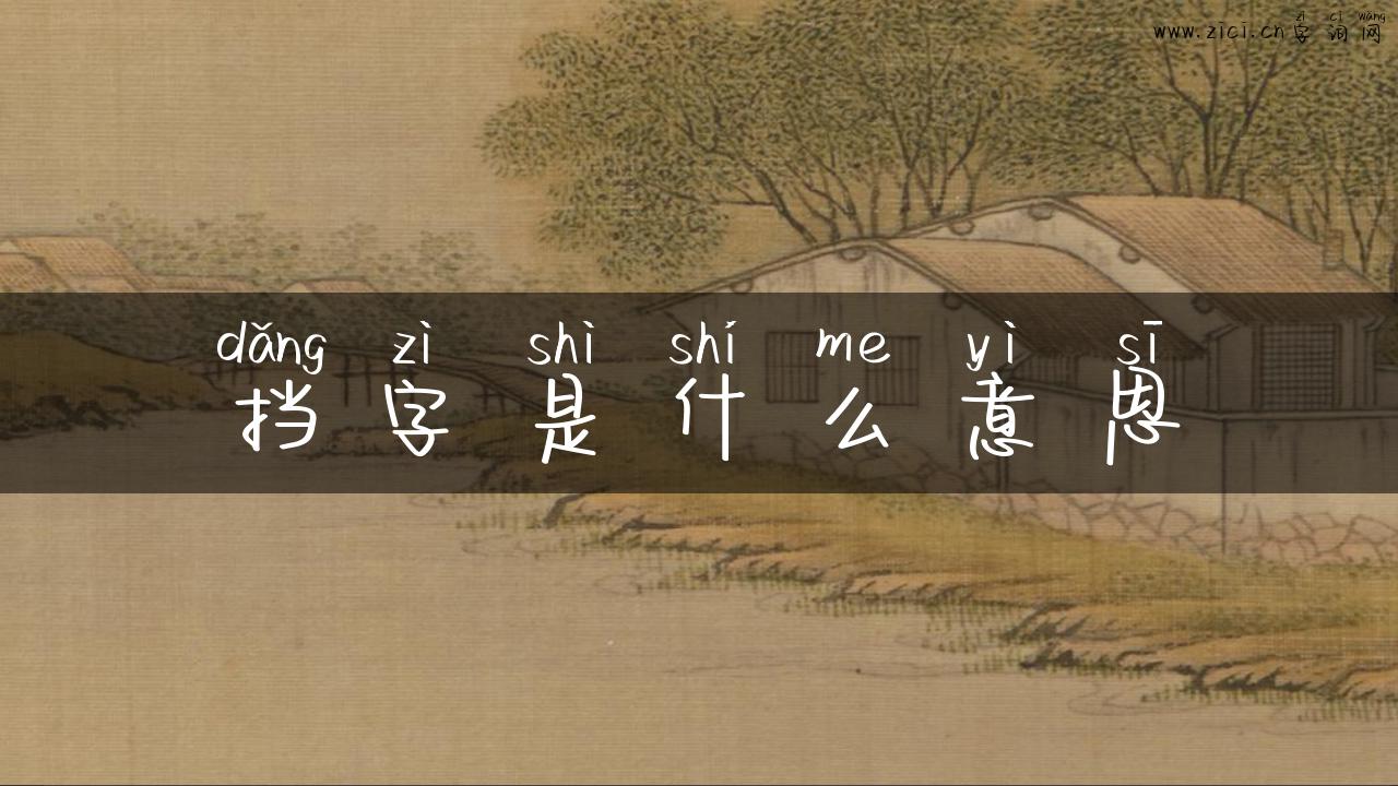 挡字是什么意思