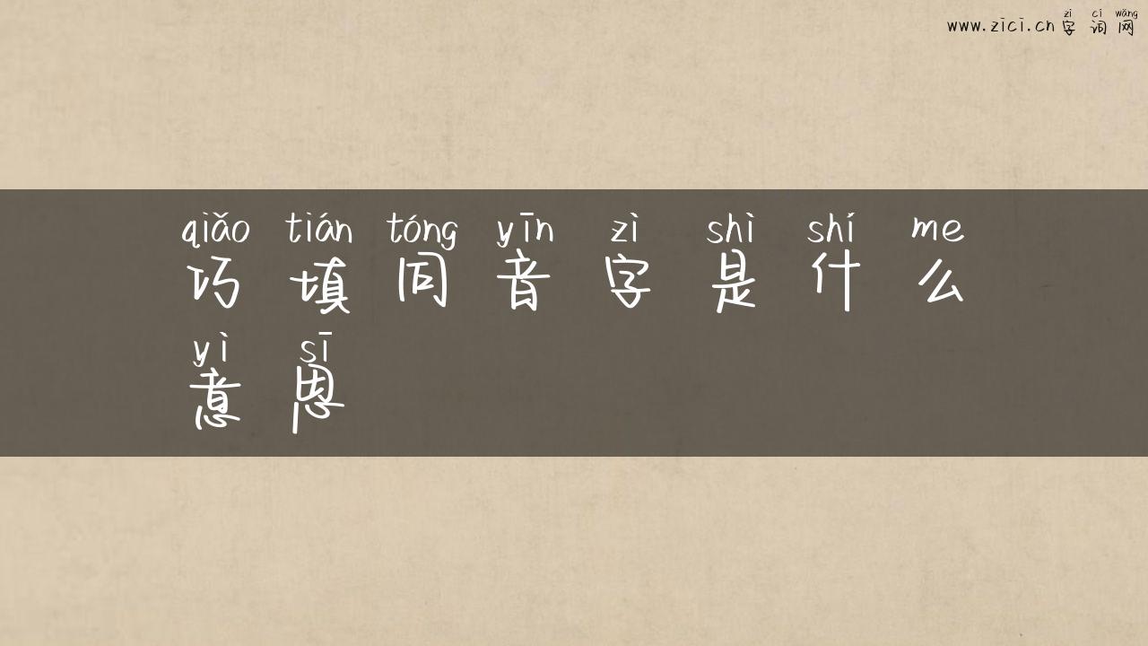 巧填同音字是什么意思