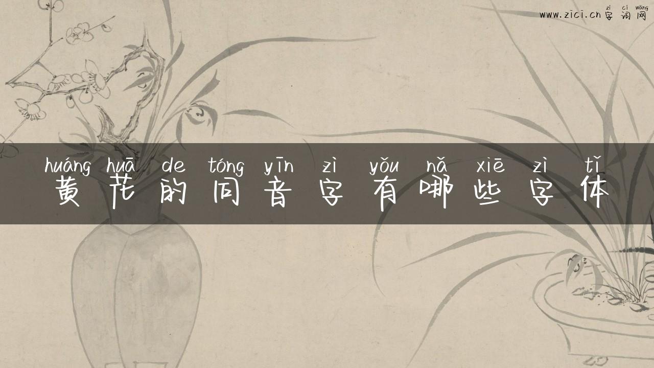 黄花的同音字有哪些字体