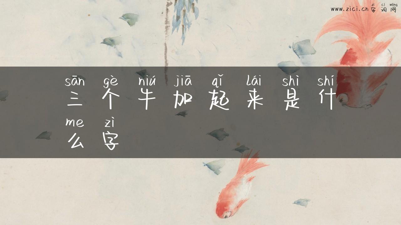 三个牛加起来是什么字