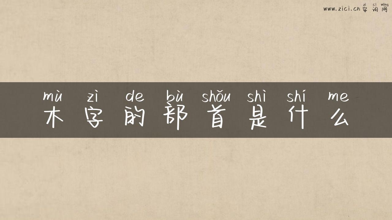 木字的部首是什么