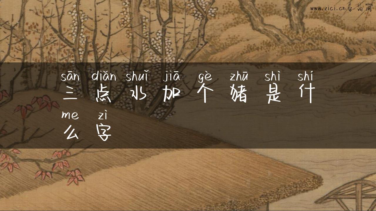 三点水加个猪是什么字