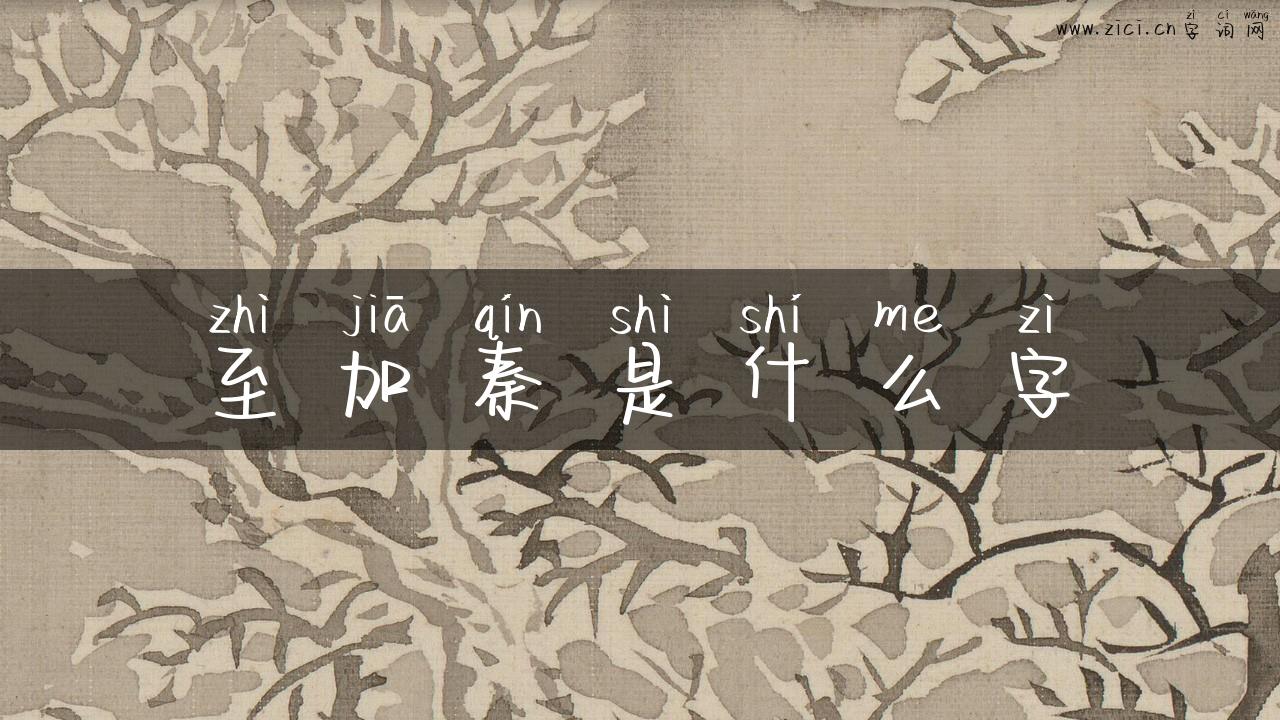 至加秦是什么字
