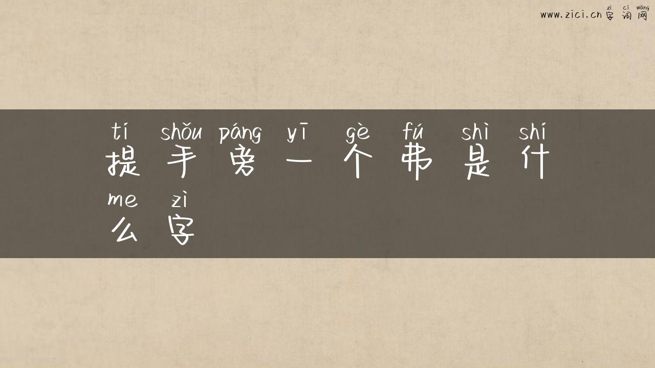 提手旁一个弗是什么字