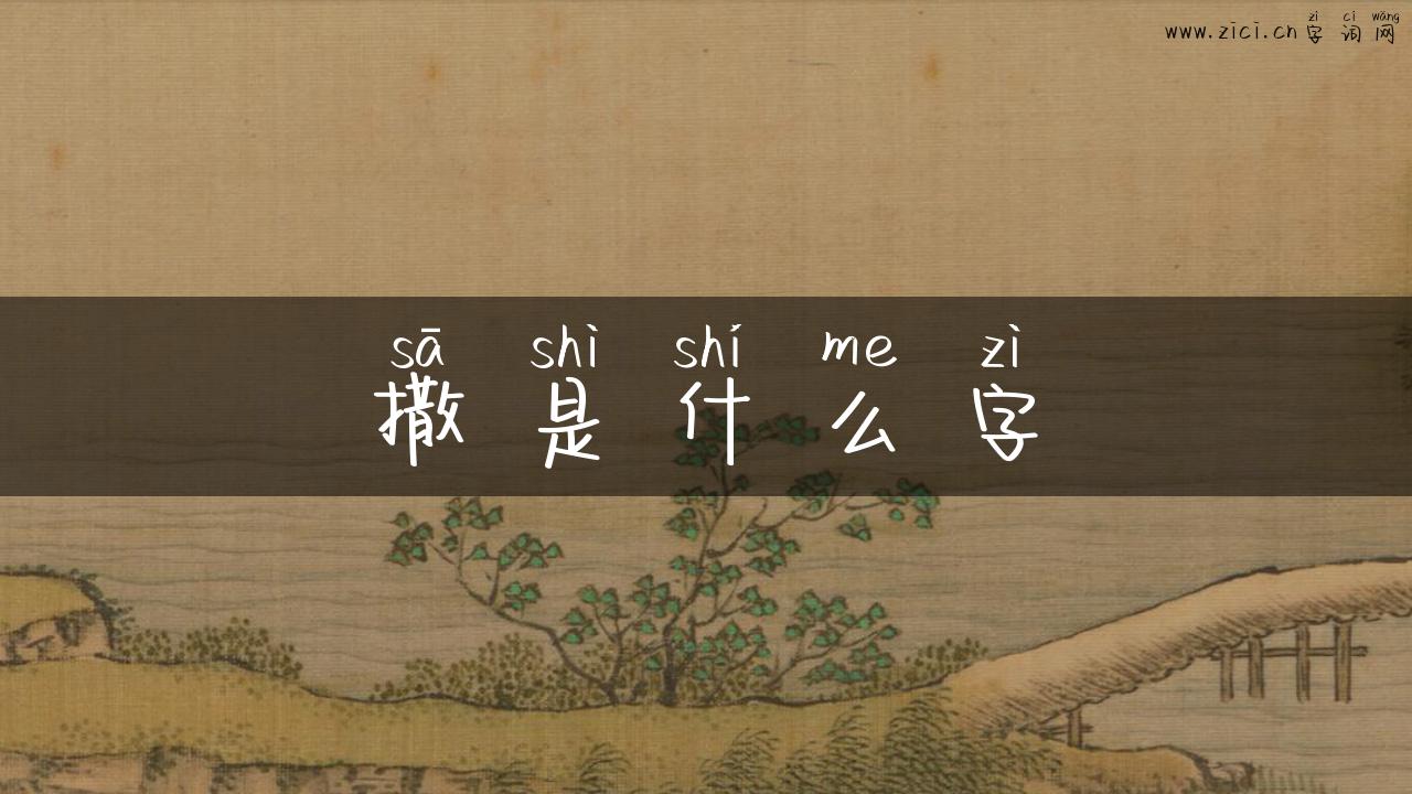 撒是什么字