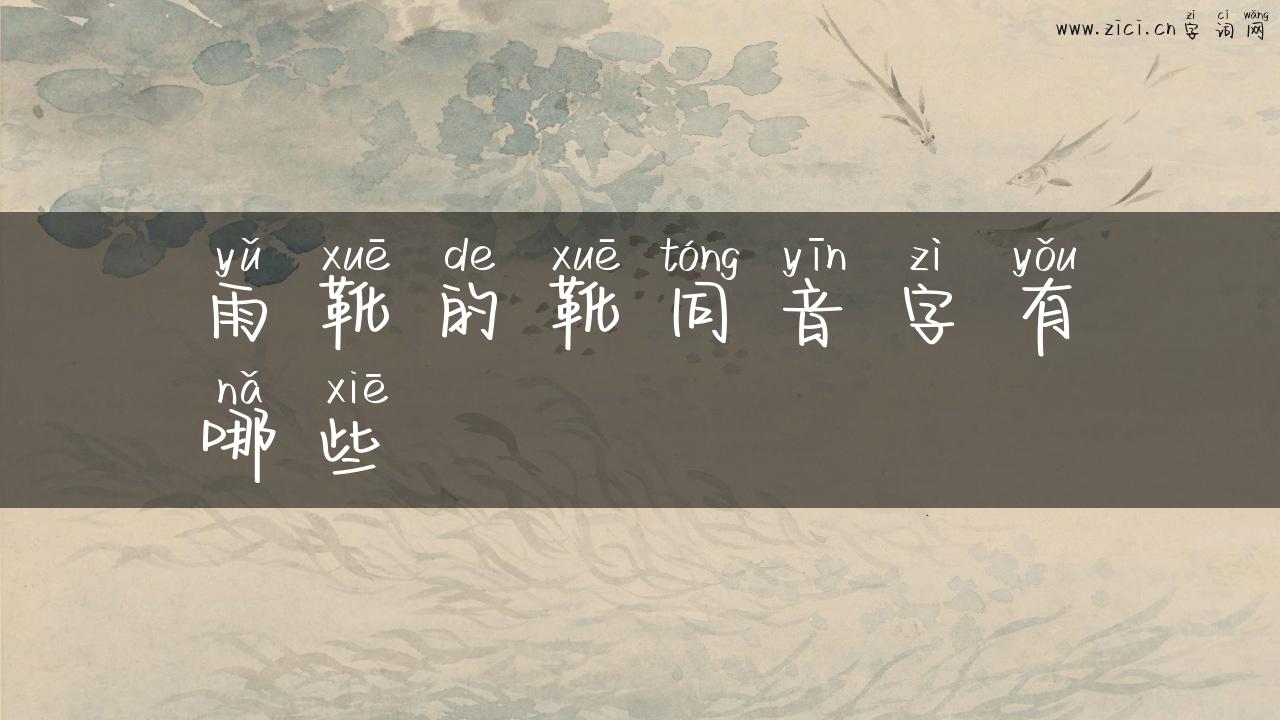 雨靴的靴同音字有哪些
