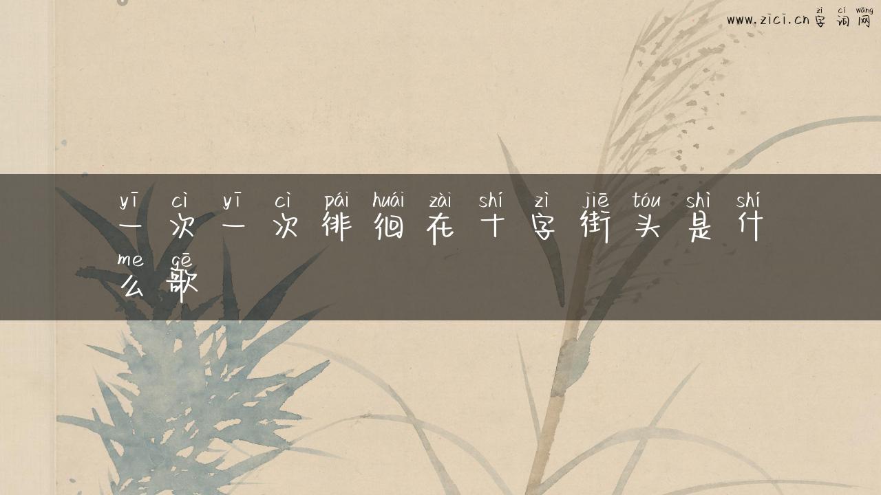一次一次徘徊在十字街头是什么歌