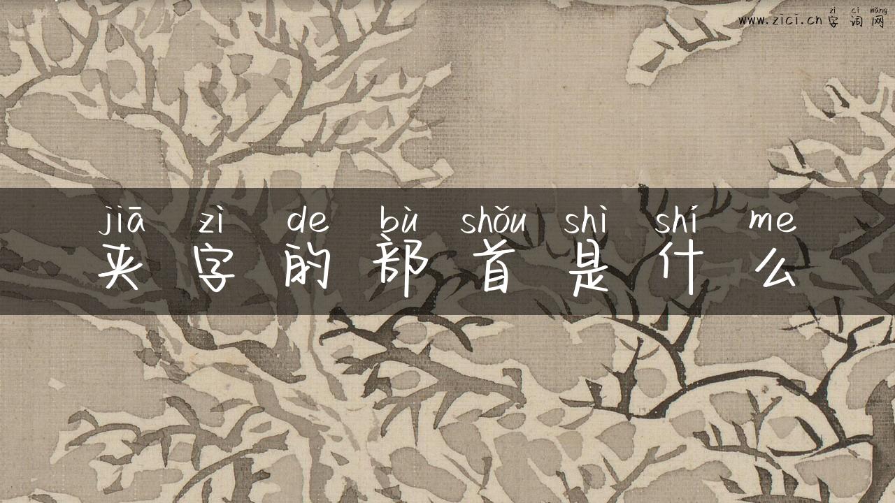 夹字的部首是什么