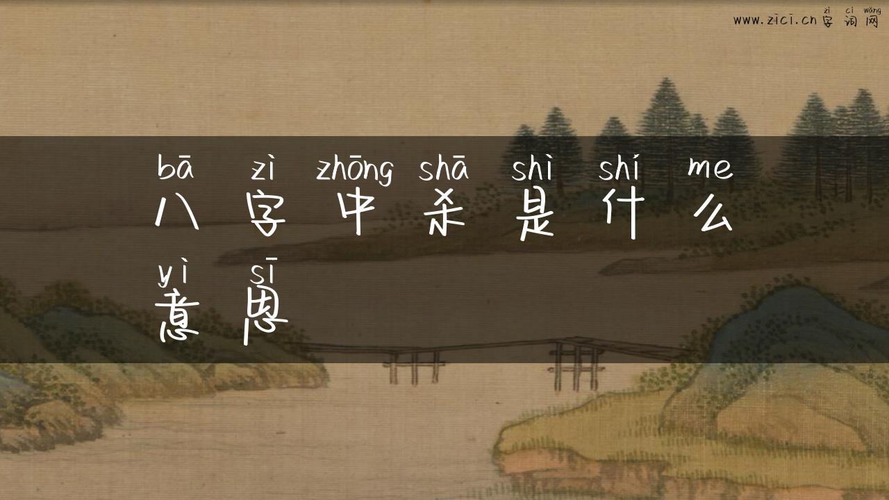 八字中杀是什么意思