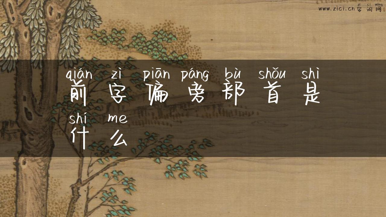 前字偏旁部首是什么