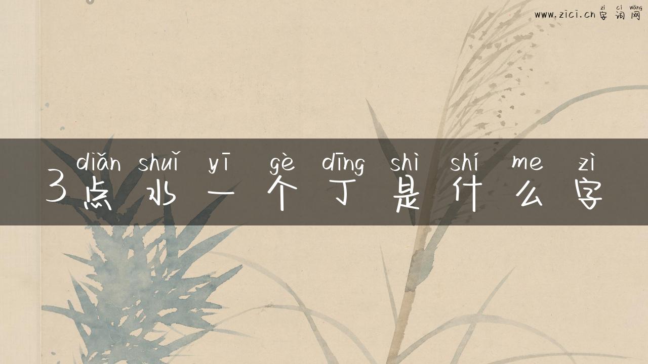 3点水一个丁是什么字