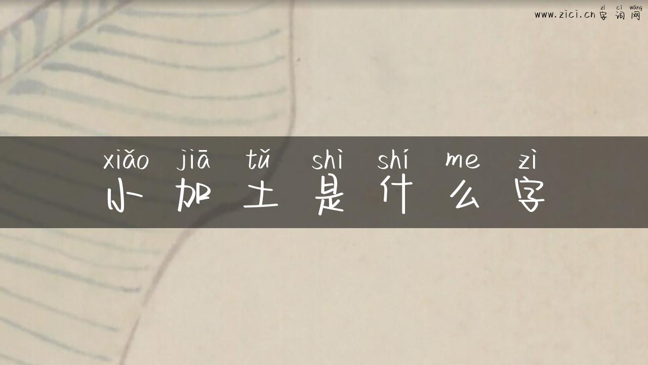 小加土是什么字