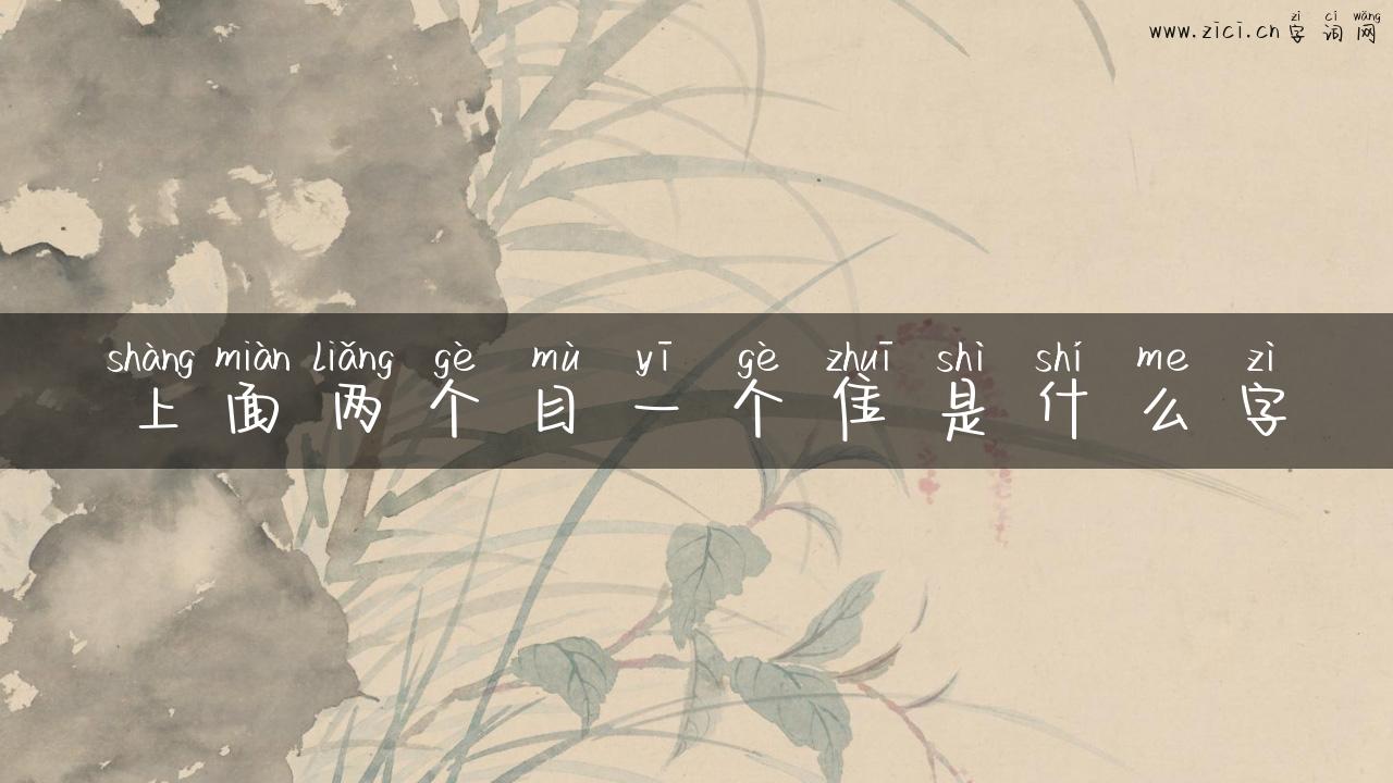 上面两个目一个隹是什么字
