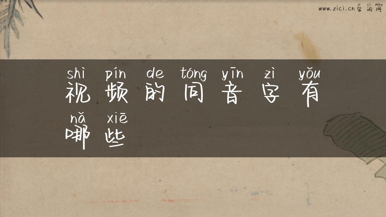 视频的同音字有哪些
