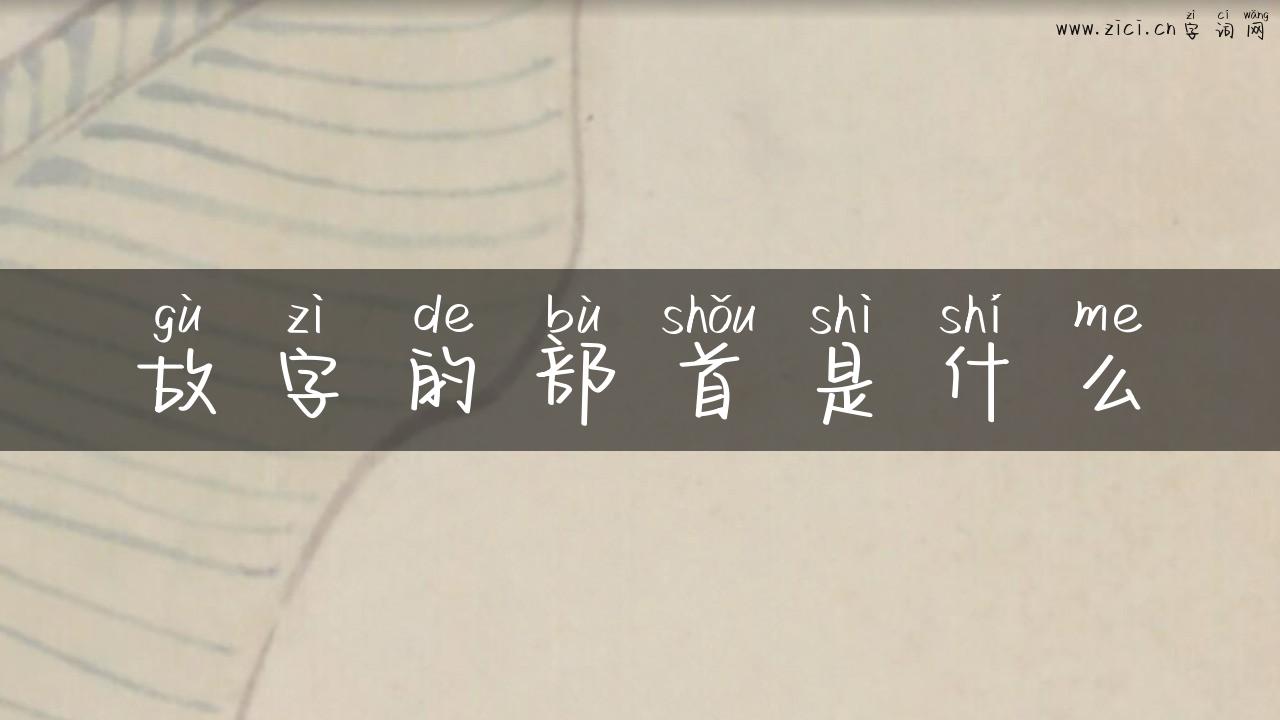 故字的部首是什么