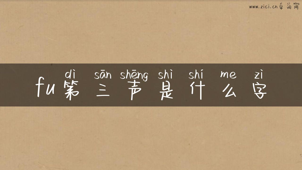 fu第三声是什么字