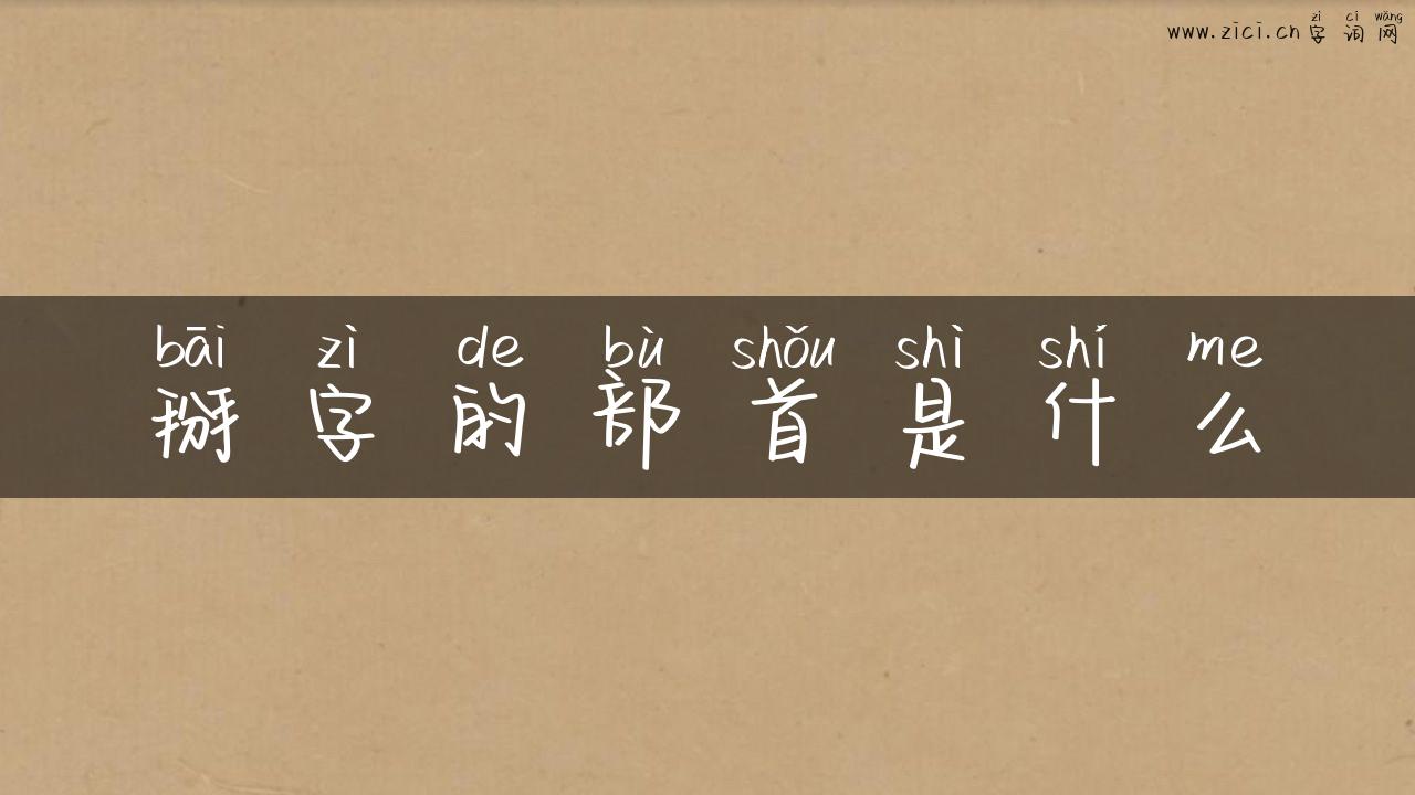 掰字的部首是什么