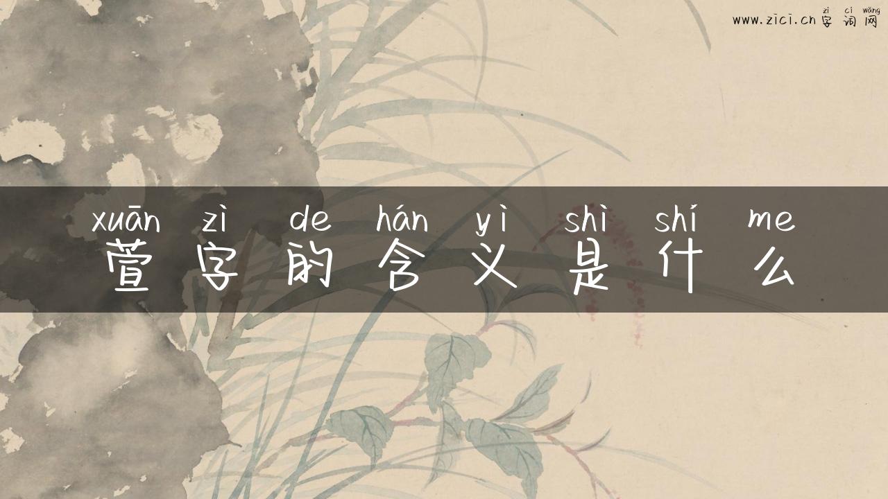 萱字的含义是什么