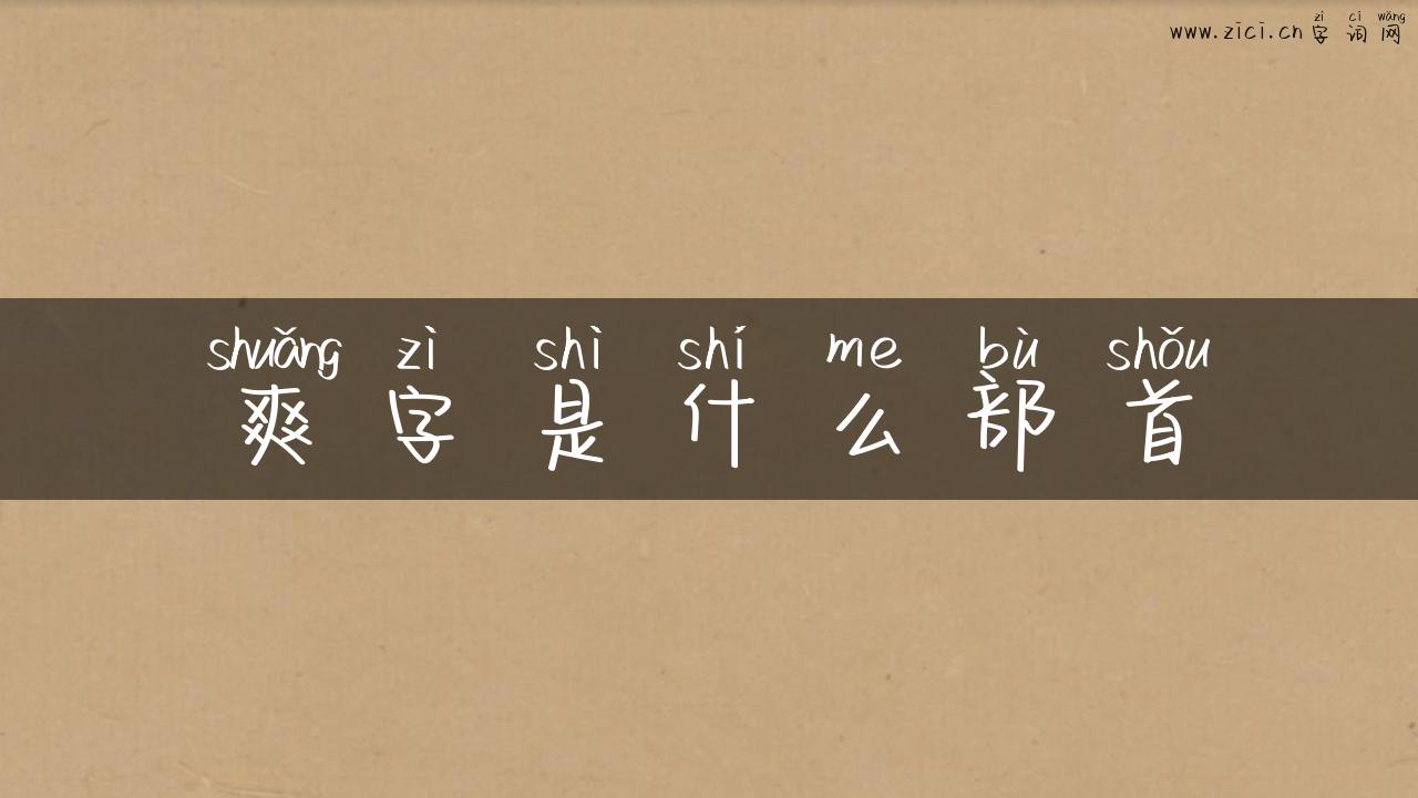 爽字是什么部首
