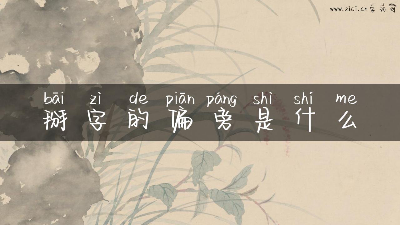掰字的偏旁是什么