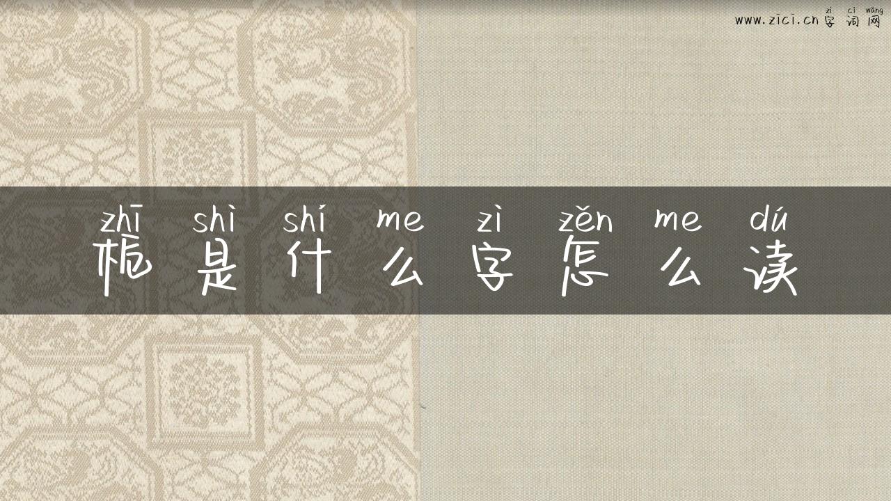 栀是什么字怎么读