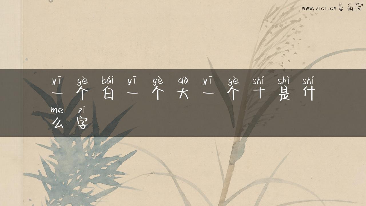 一个白一个大一个十是什么字