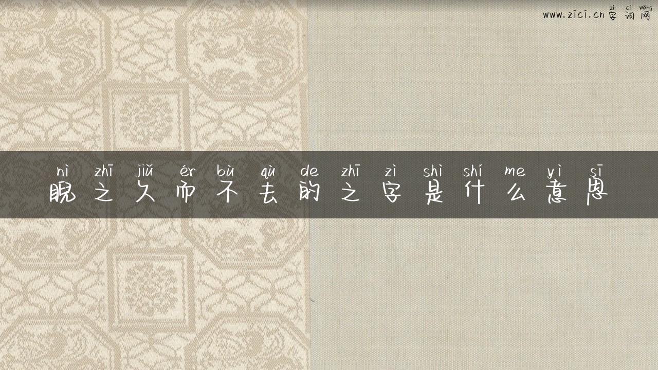 睨之久而不去的之字是什么意思