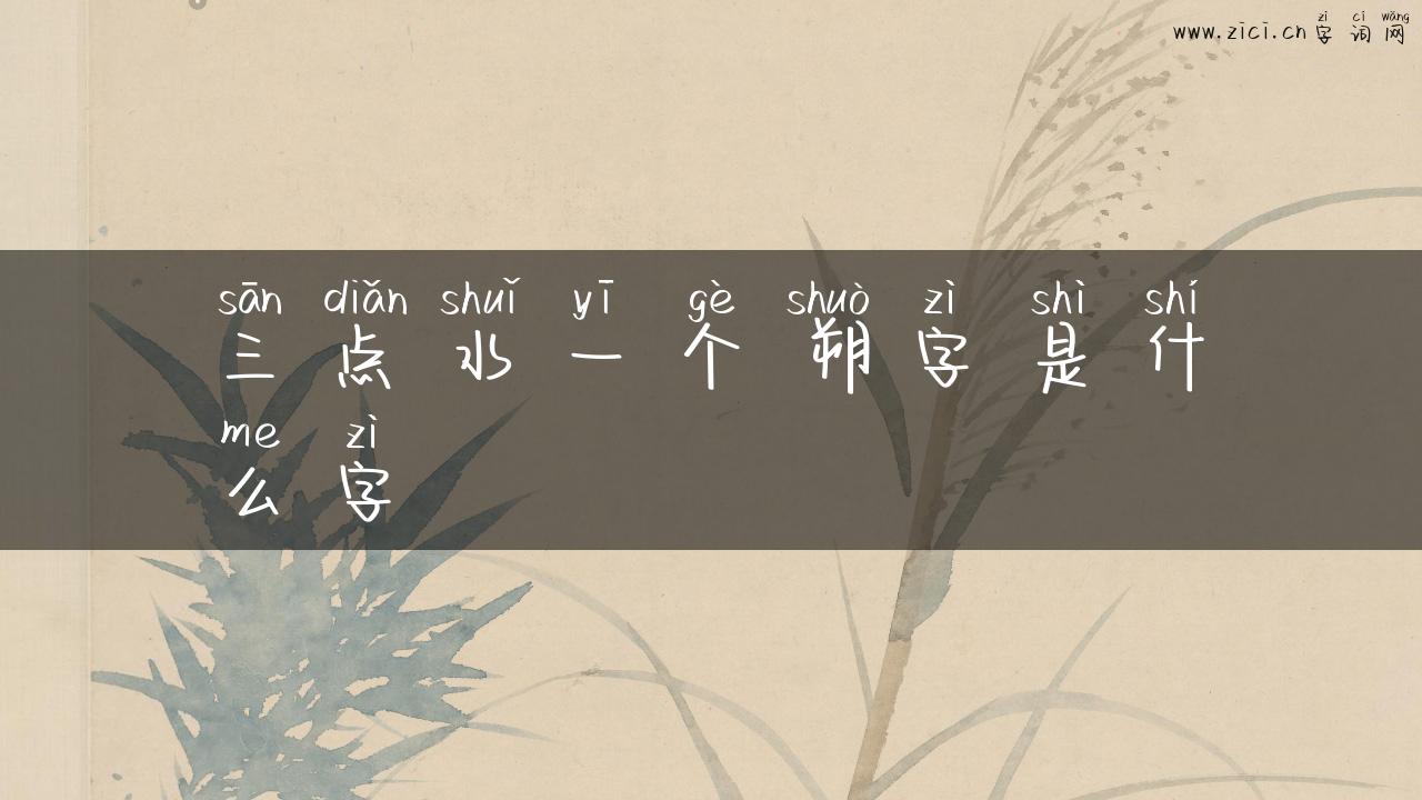 三点水一个朔字是什么字