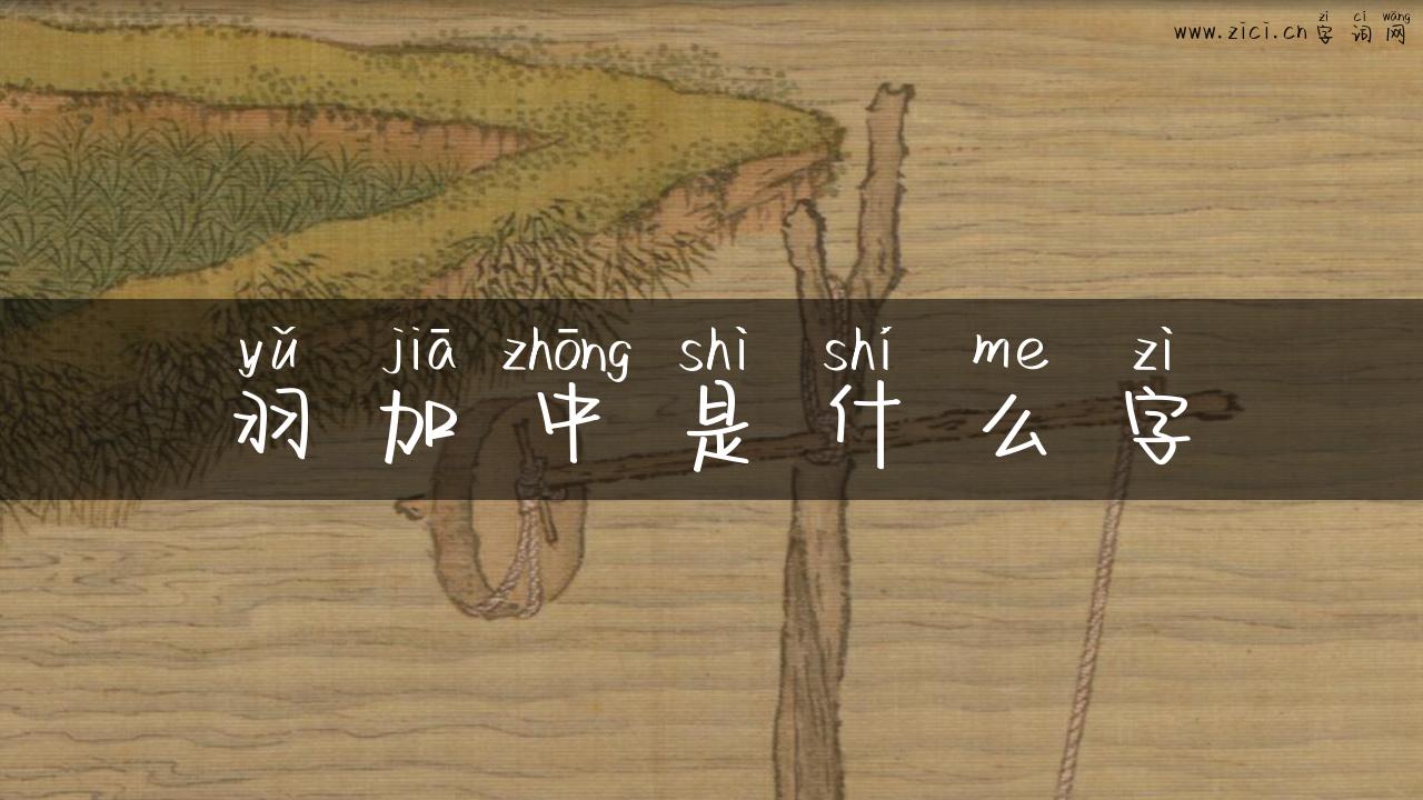 羽加中是什么字