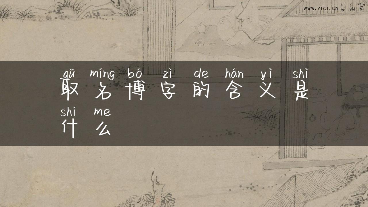 取名博字的含义是什么