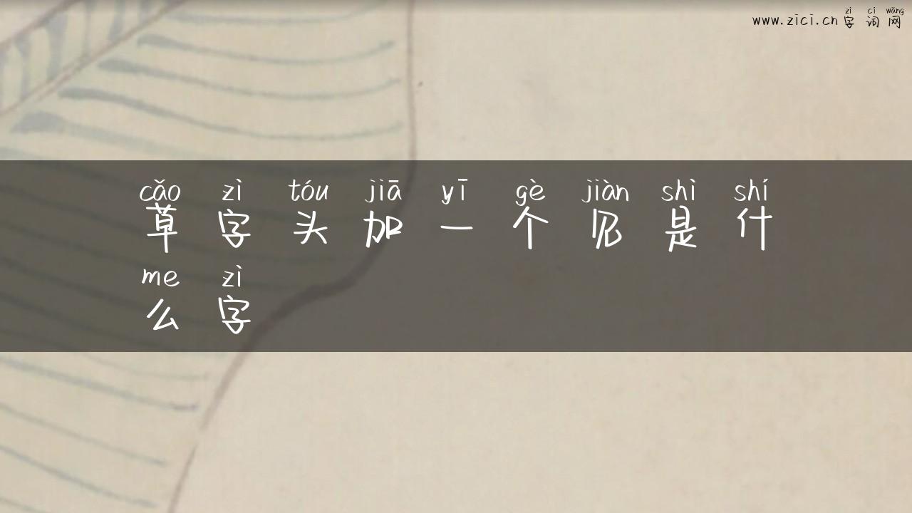 草字头加一个见是什么字