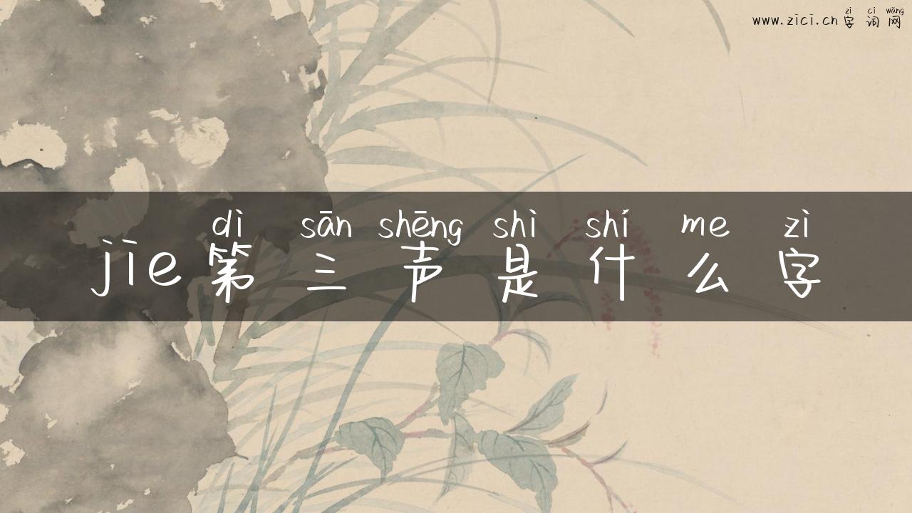 jie第三声是什么字